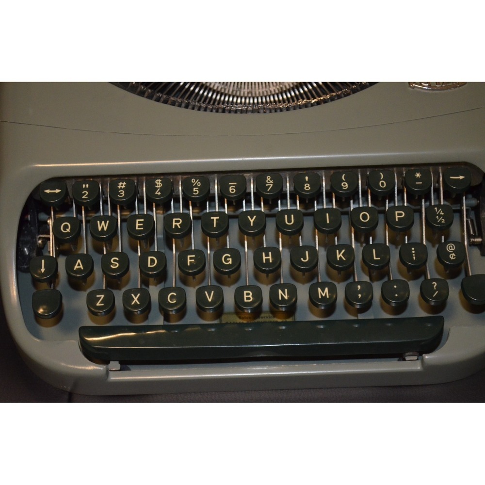 Vintage Royalite Typewriter Working Portable Manual Green Keys Mid Century Retro